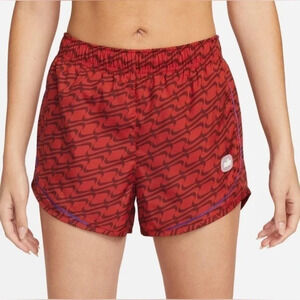 Nike Women's Dri-FIT Tempo Icon Clash Tempo Running Shorts Sz Large Blue Orange‎